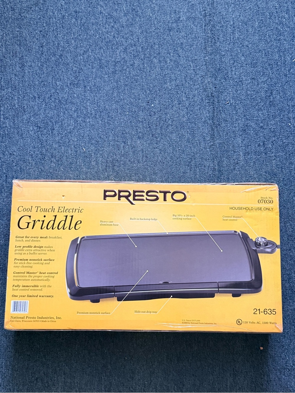 Presto Cool Touch Electric Griddle - Black - new in box